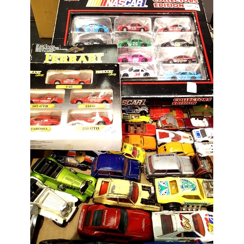 2312 - Approximately 50 diecast vehicles including Corgi and Matchbox etc, all play worn and a set of twelv... 