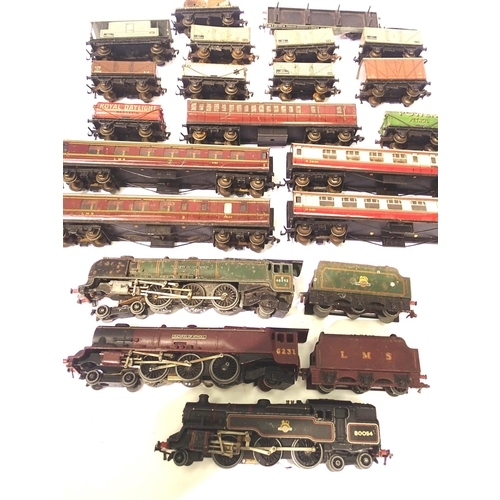 2315 - Hornby Dublo 3 rail including; Duchess of Atholl, Duchess of Montrose 2.6.4 tank, 5x coaches, 12x wa... 