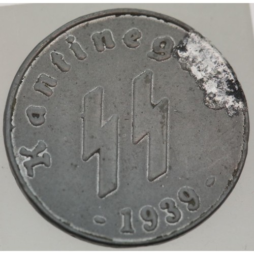 3143 - German WWII type SS marked 50 Reichspfennig coin, 1939. P&P Group 1 (£14+VAT for the first lot and £... 