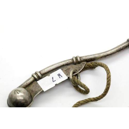 3154 - British WWI Royal Navy Bosun’s Whistle. Nice early Broadband arrow markings. Complete with original ... 