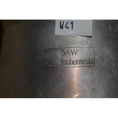 3174 - German WWII type Water Jug Marked DAW KL Buchenwald. P&P Group 2 (£18+VAT for the first lot and £3+V... 