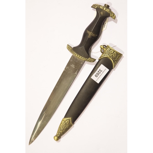 3269 - German Third Reich type SA dagger, blade marked stainless steel, blade L: 21 cm. P&P Group 2 (£18+VA... 