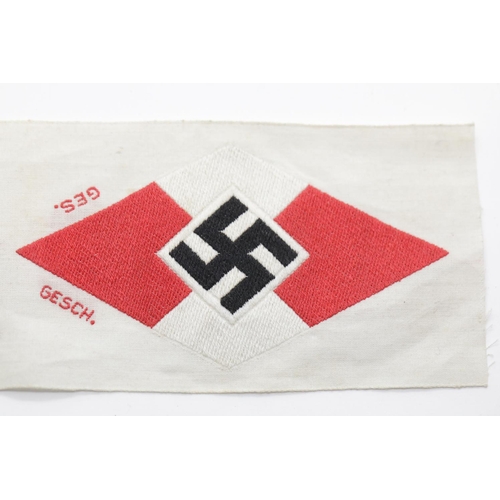 3396 - German WWII type Hitler Youth Sports Vest Patch. Un-issued mint condition, marked Ges Gesch. P&P Gro... 