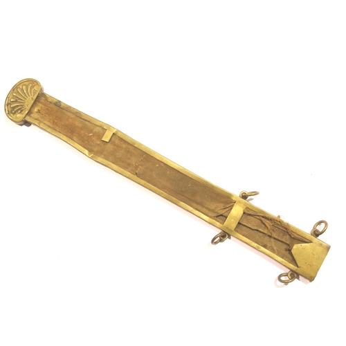 3252 - French brass scabbard in poor condition. L: 60 cm. P&P Group 3 (£25+VAT for the first lot and £5+VAT... 