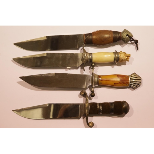 3256 - Four American type Bowie knives, each blade L: 19 cm. P&P Group 3 (£25+VAT for the first lot and £5+... 