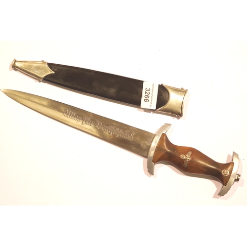 3266 - German Third Reich type SA dagger, blade marked Allesfur Deutschland and Paul Slinen, Solingen in in... 