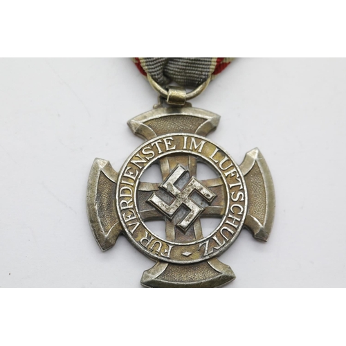 3319 - German Third Reich type Civil Defense decoration with ribbon, 1st class, 1938. P&P Group 1 (£14+VAT ... 