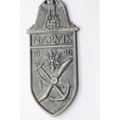 3346 - German WWII type Narvik shield 1940. P&P Group 1 (£14+VAT for the first lot and £1+VAT for subsequen... 