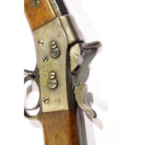 3216 - *** WITHDRAWN *** Remington 19th century American 8mm rifle, 1873 model numbered 1418 to stock, L: 1... 