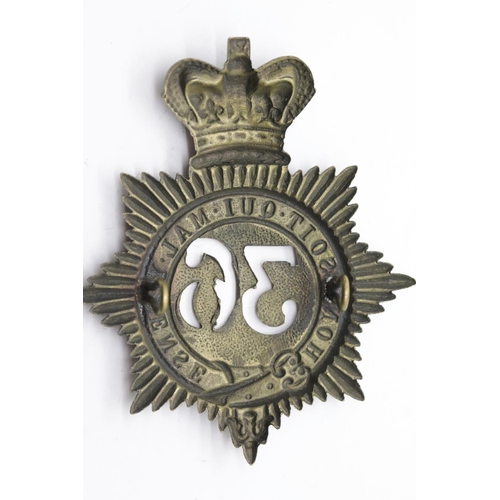 3335 - British Victorian type cap badge for 36th Herefordshire Regiment. P&P Group 1 (£14+VAT for the first... 