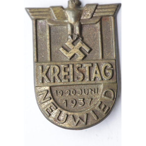 3339 - German Third Reich type Kreistag 1937 tin badge. P&P Group 1 (£14+VAT for the first lot and £1+VAT f... 