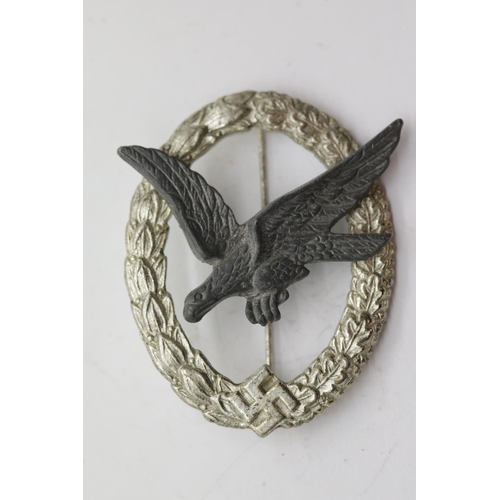 3343 - German WWII type Luftwaffe Air Gunner's badge. P&P Group 1 (£14+VAT for the first lot and £1+VAT for... 