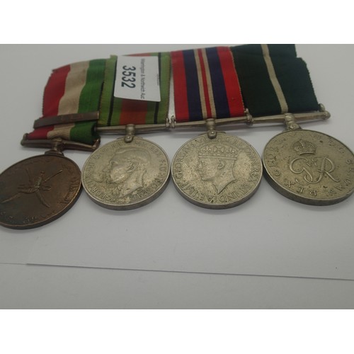 3532 - George VI un-named medals including 
 WWII BWM and Defense medal, with Pakistan Independence medal a... 