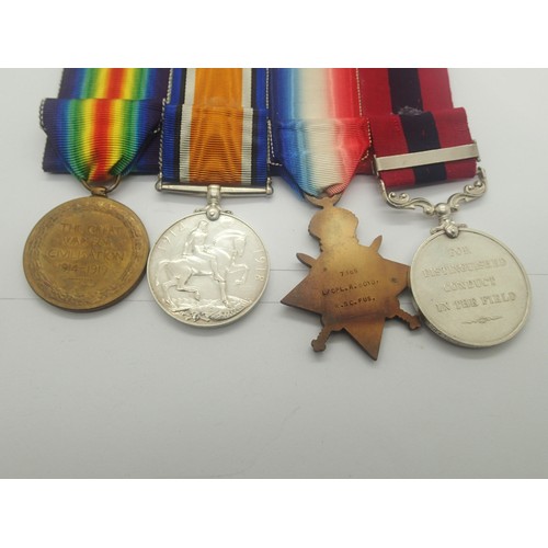 3535 - British WWI DCM medal group, comprising the BWM, Victory medal and 1914-15 star, with the Distinguis... 