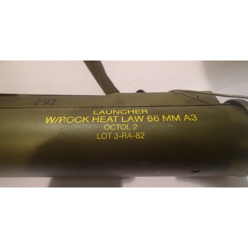 3241A - Laws anti tank 66M rocket launcher deactivated, with EU deactivation certificate. Not available for ... 