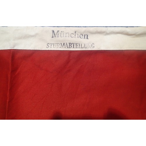 3008 - German Third Reich type flag marked München Sturmabteilung (SA) size 85 x 150 dated 1934. P&P Group ... 