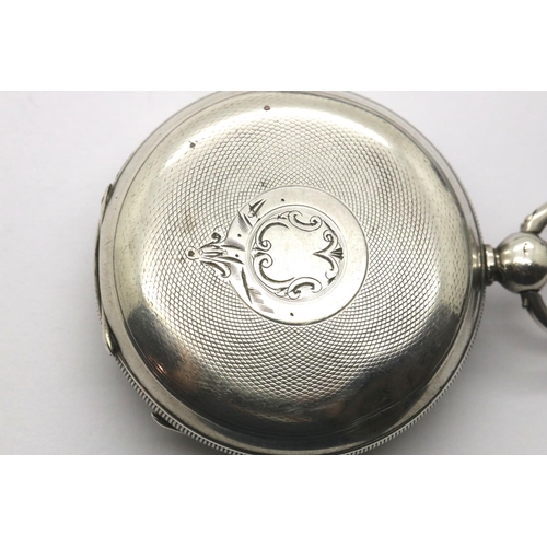 1010 - JG Graves hallmarked silver pocket watch with key. Case D: 52 mm, 124g. Not working at lotting. P&P ... 