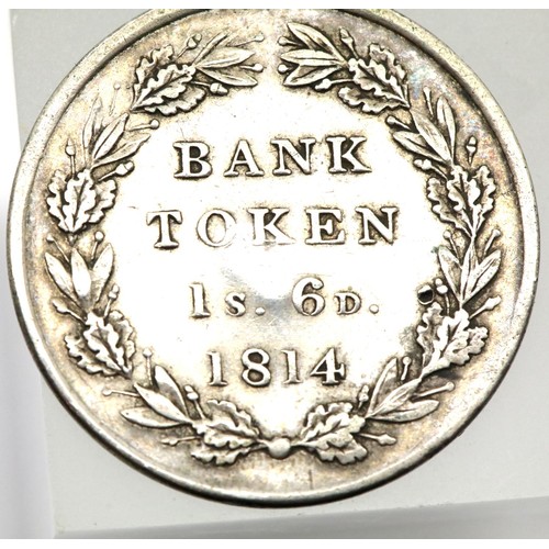 1231 - Silver Bank of England 1814 Token - counterstamped issue. P&P Group 1 (£14+VAT for the first lot and... 