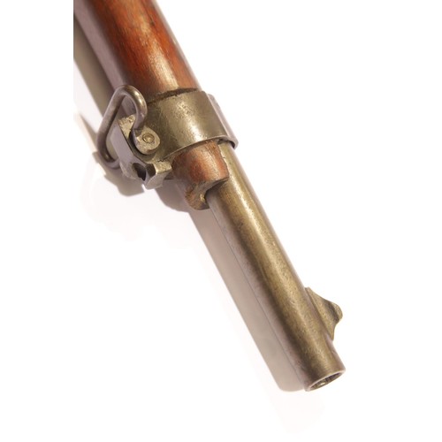 3214 - 19th century Mauser breech loading rifle, having several proof marks to the barrel, later replaced s... 