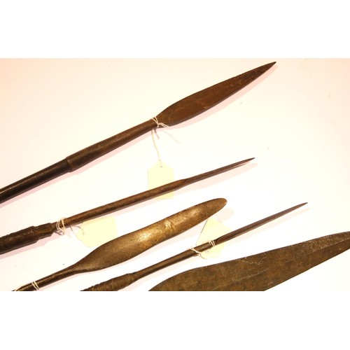 3247 - Collection of 19th century African spears, longest L: 152 cm. Not available for in-house P&P