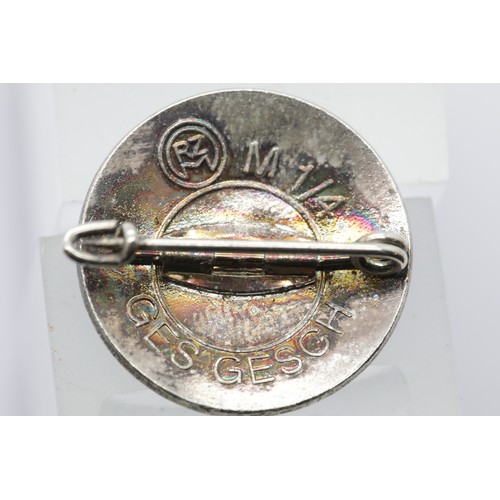 3284 - German WWII type enamelled SS badge, marked M1/4 RZM Ges Gesch verso. P&P Group 1 (£14+VAT for the f... 