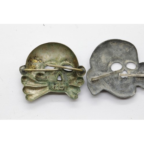 3296 - German WWII type Allemagne SS cap skull badge and a further SS skull. P&P Group 1 (£14+VAT for the f... 