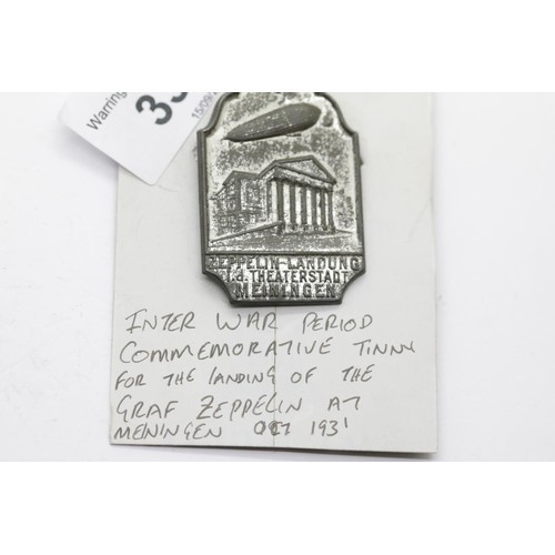 3329 - German Weimar Republic type Graf Zeppelin Commemorative Tinny for the landing of the airship at Mein... 