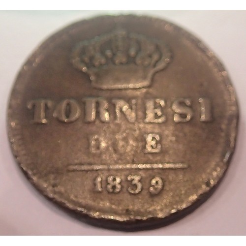 1247 - 1839 - 2 Tornesi - Napoli The Two Sicilies. P&P Group 1 (£14+VAT for the first lot and £1+VAT for su... 