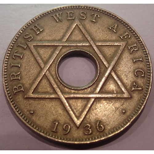 1253 - 1936 Half Penny - West Africa under British rule  ; Edward VIII - Minted before abdication. P&P Grou... 