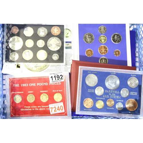 1192 - Mixed UK coin sets. P&P Group 2 (£18+VAT for the first lot and £3+VAT for subsequent lots)