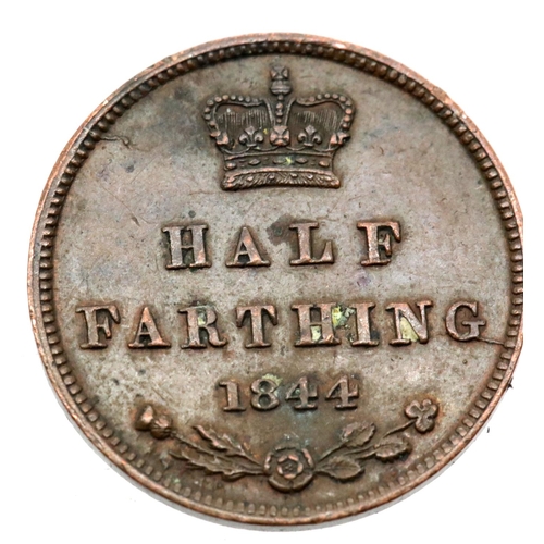 1232 - 1844 - Copper Half Farthing of Queen Victoria (Young Head bust). P&P Group 1 (£14+VAT for the first ... 