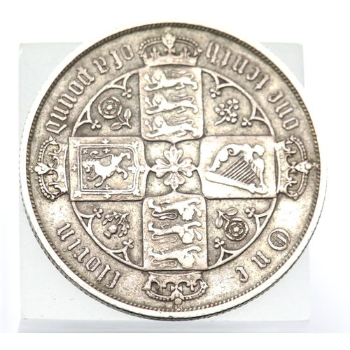 1281 - 1884 Silver Gothic Florin of Queen Victoria. P&P Group 1 (£14+VAT for the first lot and £1+VAT for s... 