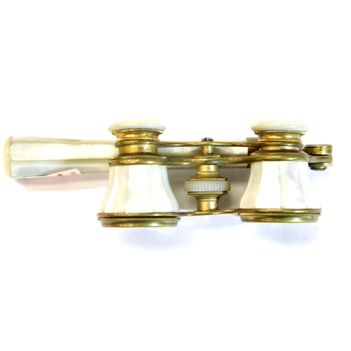 1311 - Antique mother of pearl opera glasses, c1900 by H Hughes & Son London. P&P Group 1 (£14+VAT for the ... 