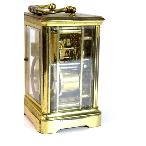 1315 - Cased large carriage clock in carry case by Thomas Russell and Son of Liverpool. P&P Group 3 (£25+VA... 