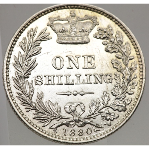 1285 - 1880 Silver Shilling of Queen Victoria - High Grade Specimen. P&P Group 1 (£14+VAT for the first lot... 