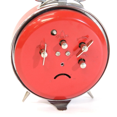 1306 - 1960s type Sputnik alarm clock, D: 10 cm, H: 14 cm. P&P Group 1 (£14+VAT for the first lot and £1+VA... 