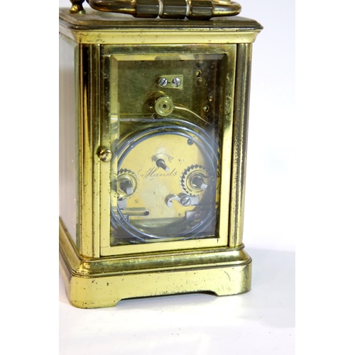 1315 - Cased large carriage clock in carry case by Thomas Russell and Son of Liverpool. P&P Group 3 (£25+VA... 