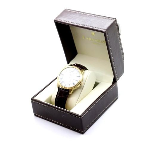 1071 - Gents boxed Earnshaw sub-dial wristwatch, dial D: 35 mm. P&P Group 1 (£14+VAT for the first lot and ... 