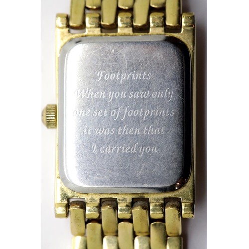 1073 - Ladies gold plated dress watch with 1g of 24ct gold ingot set in dial. P&P Group 1 (£14+VAT for the ... 