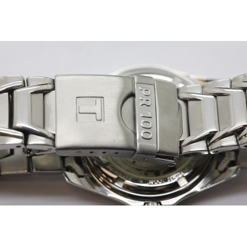 1077 - Rare gents Tissot PR100 stainless steel auto quartz wristwatch in original box with paperwork. P&P G... 