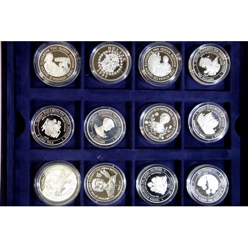 1217 - Twelve silver proof Queen Mother commemorative coins. P&P Group 1 (£14+VAT for the first lot and £1+... 