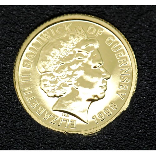 1212 - Guernsey £5 1998 coin, 1/25. P&P Group 1 (£14+VAT for the first lot and £1+VAT for subsequent lots)