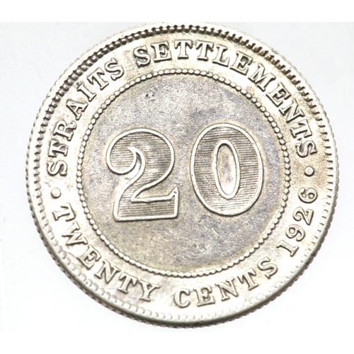 1260 - 1926 - Straits Settlement - Silver 20 Cents - King George V. P&P Group 1 (£14+VAT for the first lot ... 