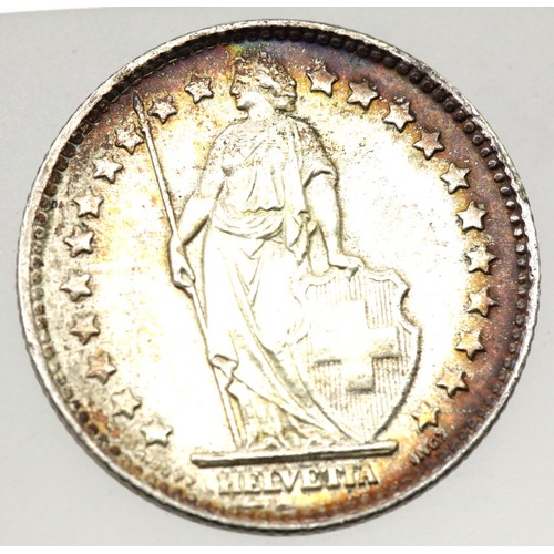 1267 - 1960 - Silver Franc - Switzerland - Helvetia - B mint. P&P Group 1 (£14+VAT for the first lot and £1... 