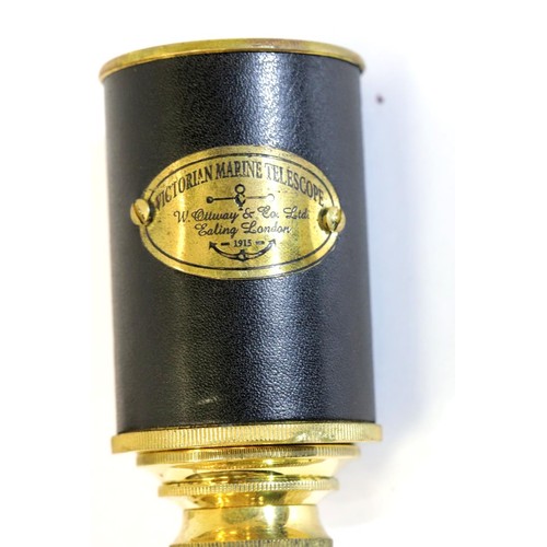 1307 - Boxed brass Victorian type Marine telescope, L: 21 cm extended. P&P Group 2 (£18+VAT for the first l... 