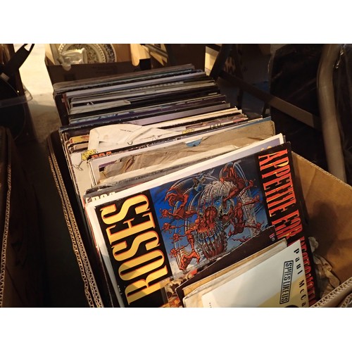 248 - Box of mixed LP records including Elvis and Guns and Roses. Not available for in-house P&P