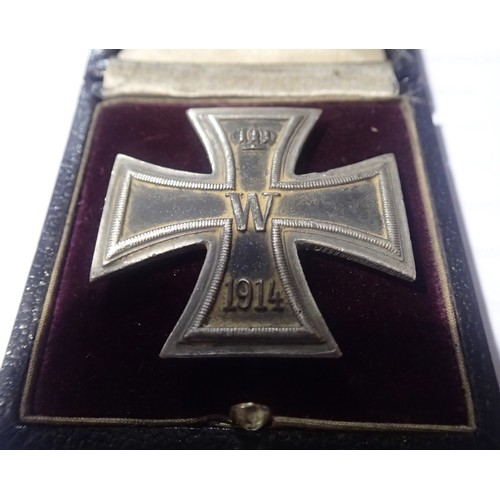 3468 - German Imperial WWI type Iron Cross 1st Class in fitted case. P&P Group 1 (£14+VAT for the first lot... 