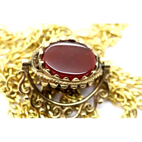 1063 - 9ct gold spinner on a 9ct gold chain, L: 45 cm, 14.1g. P&P Group 1 (£14+VAT for the first lot and £1... 
