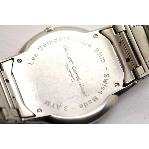 1093 - Edox ultra slim gents stainless steel wristwatch, working at lotting. P&P Group 1 (£14+VAT for the f... 