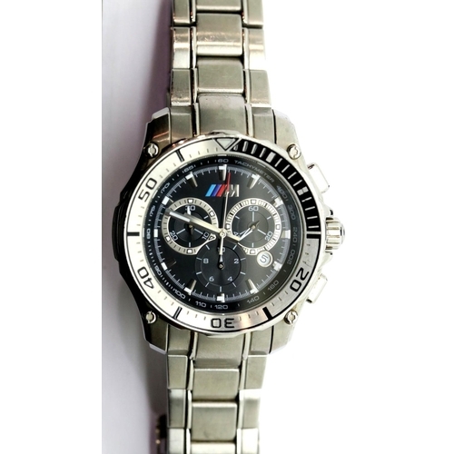 1038 - BMW M Sport gents steel cased wristwatch, quartz movement with date aperture and three subsidiary di... 